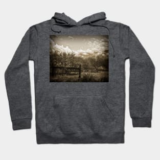 Old West Gate And Storm Clouds Hoodie